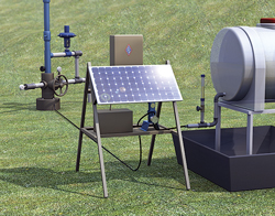 Fig. 13. The solar-powered system has been engineered to run independently of the well with an extremely low energy draw.