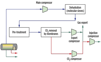 Fig. 4. Gas treatment and compression scheme. Fig. 4. Gas treatment and compression scheme.