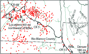 Fig. 1. Operator SandRidge has been drilling in the gas fields of the Piceance basin since 2003.