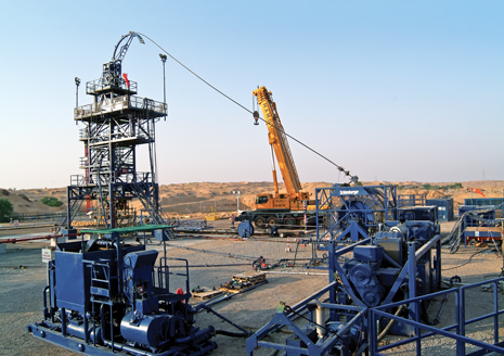 Fiber-optic enabled coiled tubing operation underway in the southern region of Saudi Arabia.