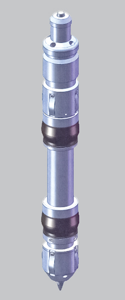 Fig. 6. The PAL Plunger, uses mechanical and pneumatic features to actuate flexible-diameter sealing cups at the bottom of the wellbore.