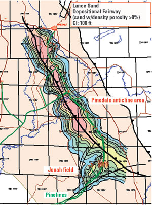 Jonah Reservoirs. Lance and Mesaverde are the main productive