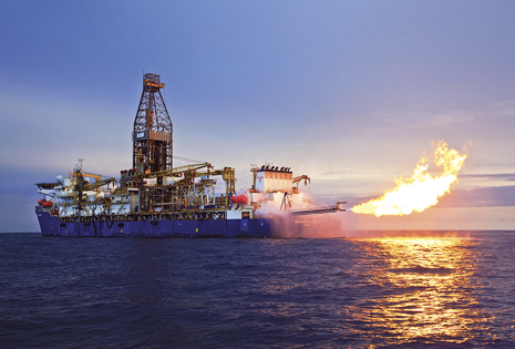 Fig. 1. Anadarko drillship conducts a natural gas flow test offshore Mozambique.