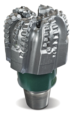 Fig. 6. Voyager bits, from Varel, employ shock-reduction features that act as torque limiters and optimize depth of cut for smooth torque control. Fig. 6. Voyager bits, from Varel, employ shock-reduction features that act as torque limiters and optimize depth of cut for smooth torque control.