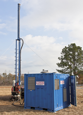 Fig. 2. A long-stroke version of this hydraulic pumping unit is planned for use in deliquifying Haynesville wells. Courtesy of Lufkin Industries.