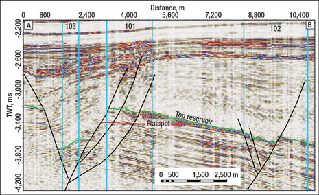 Fig. 5. Seismic profile of Luva gas field. Courtesy of Erik Mårten Blixt, Discover Petroleum.