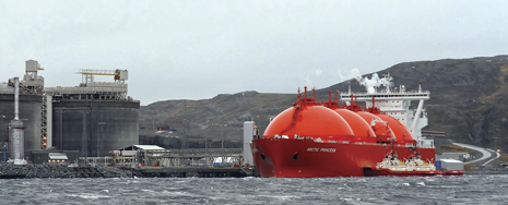 The Arctic Princess leaves Melkøya port near Hammerfest, northern Norway, with an LNG cargo from Snøhvit field for markets in Spain, the U.S. and Japan. Photo courtesy of Statoil.