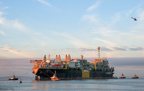 Brazilian shipyards are hopeful that further exploitation of pre-salt resources will result in a greater number of construction projects and  jobs at home. This contrasts with the recent farming out of projects to China and elsewhere, like the conversion of a tanker into the P 63 FPSO (photo courtesy of Petrobras).