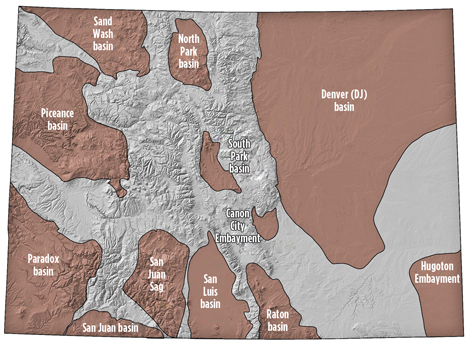 Colorado’s oil and gas basins. Source: Colorado Geological Survey.