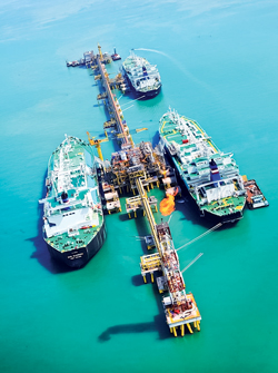 Last May, Petronas commissioned its Melaka LNG receiving terminal, consisting of two FSUs, with a cargo from Nigeria (photo courtesy of Petronas).