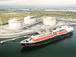 While the Main Terminal has been completed at the Singapore LNG complex, construction continues on the Third Tank and the Secondary Berth. As of mid-2013, construction of the Third Tank was about 95% completed, while the Secondary Berth was 76% completed (photo courtesy of Singapore LNG).